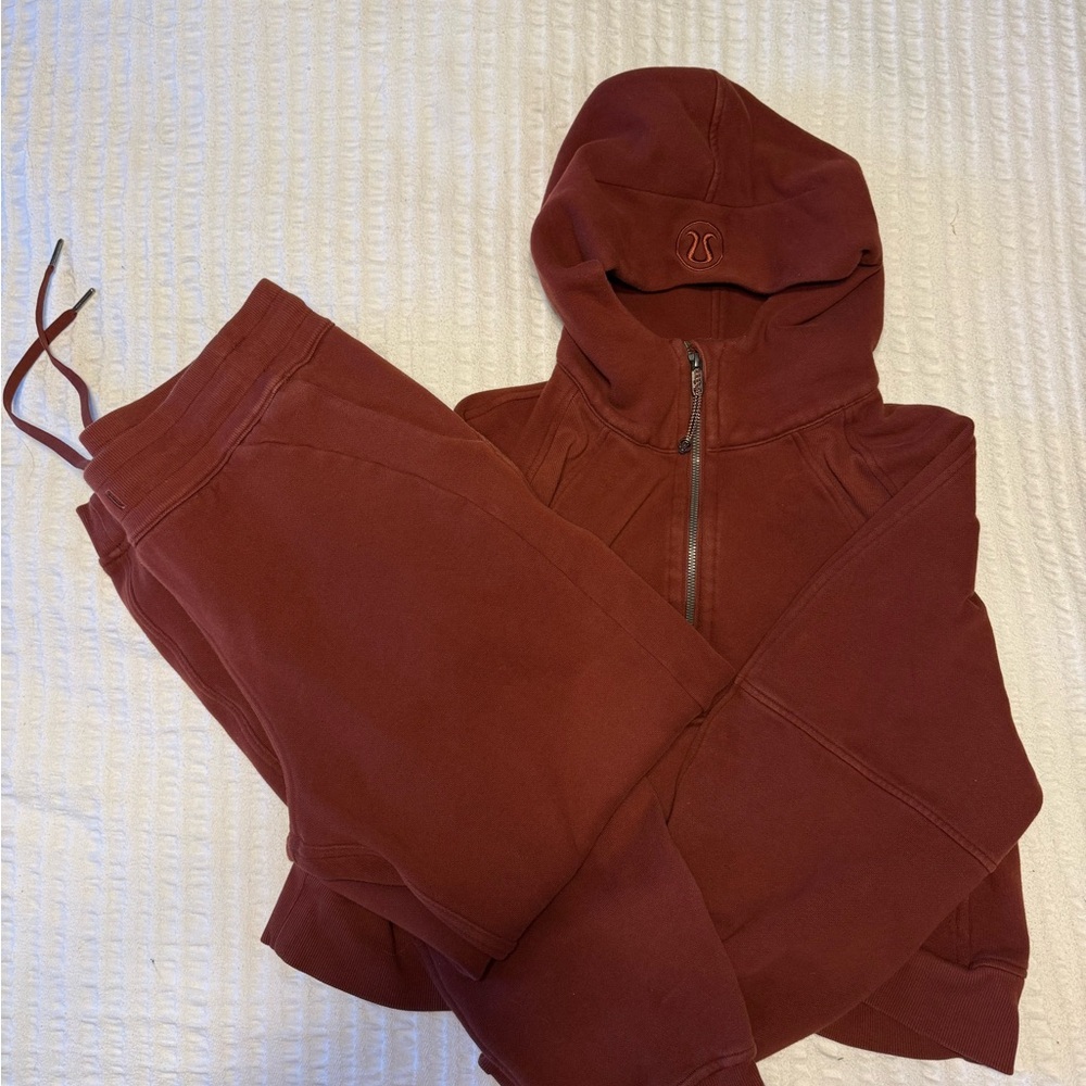 Lululemon Scuba Cropped Half-Zip Hoodie + Scuba Joggers Set Size 8